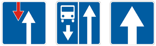 синие знаки дорожного движения