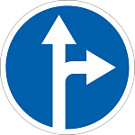 Дорожный знак 4.1.4 Движение прямо или направо 1