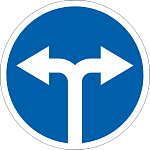 Дорожный знак 4.1.6 Движение направо или налево 1