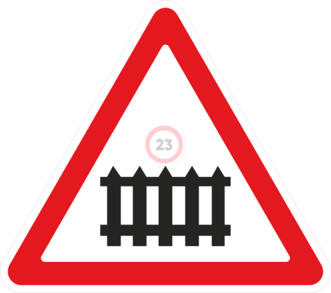 Дорожный знак 1.1 Железнодорожный переезд со шлагбаумом