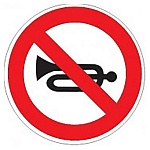 Дорожный знак 3.26 Подача звукового сигнала запрещена 1