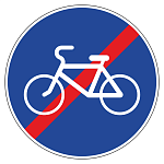 Дорожный знак 4.4.2 Конец велосипедной дорожки 1
