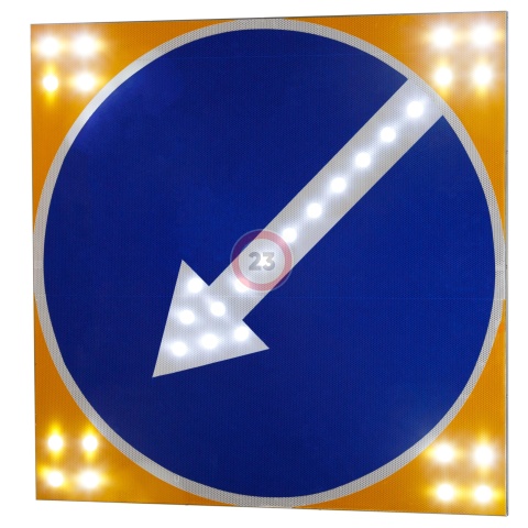 Дорожный знак светодиодный 4.2.1-4.2.2 «Объезд препятствия справа-слева» на щите (стрелка импульсная)
