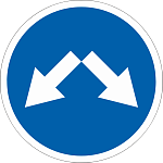 Дорожный знак 4.2.3 Объезд препятствия справа или слева 1