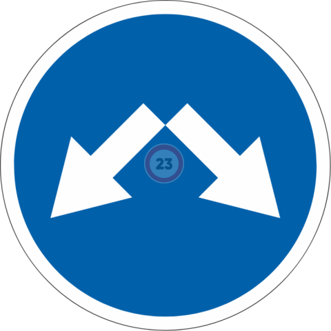 Дорожный знак 4.2.3 Объезд препятствия справа или слева
