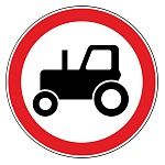 Дорожный знак 3.6 Движение тракторов запрещено 1